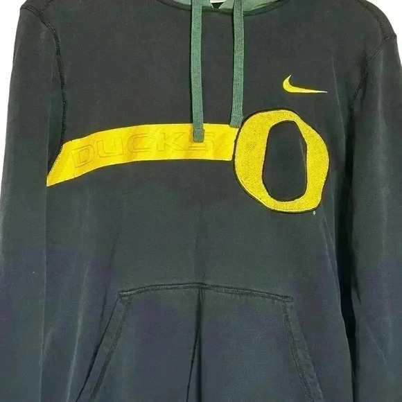 Y2k 2000s NIKE University Oregon DUCKS Black Green Logo Hoodie S - Picture 6 of 7